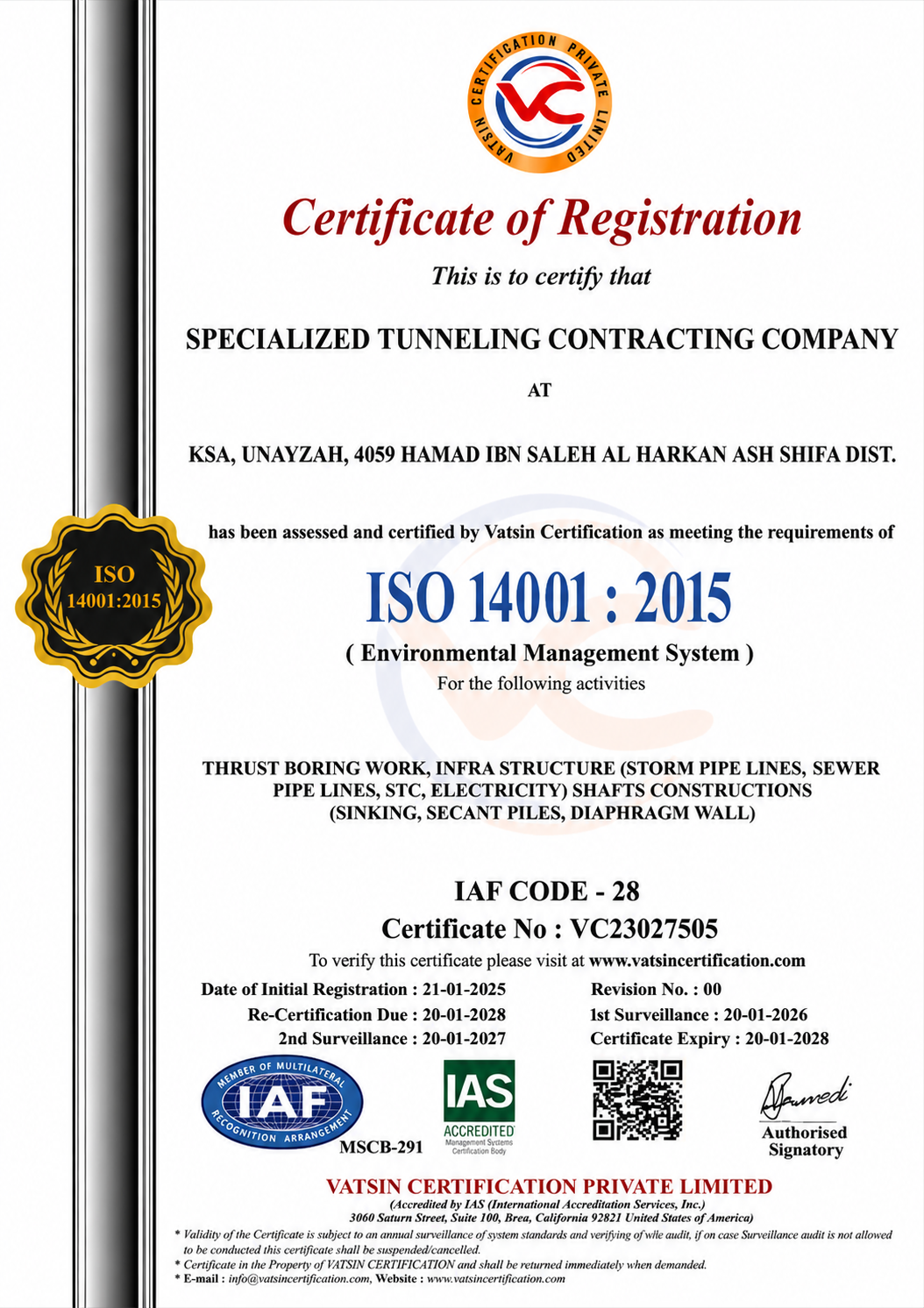 ISO 9001:2015 Certificate